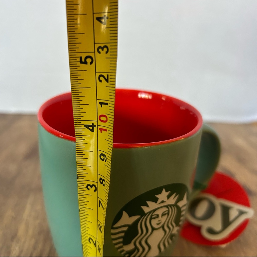Starbucks Coffee Mug Cup Green Exterior Red Interior 11 oz. 2025 NWT Christmas - Picture 6 of 7